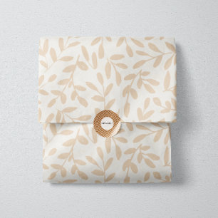 Papel De Seda Whisperleaf- Botánica Sutil en Crema y Beige