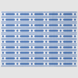 Papel De Seda White Blue Bone Inlay Dots Border Decoupage Paper