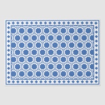 White Blue Modern Bone Inlay Decoupage Paper