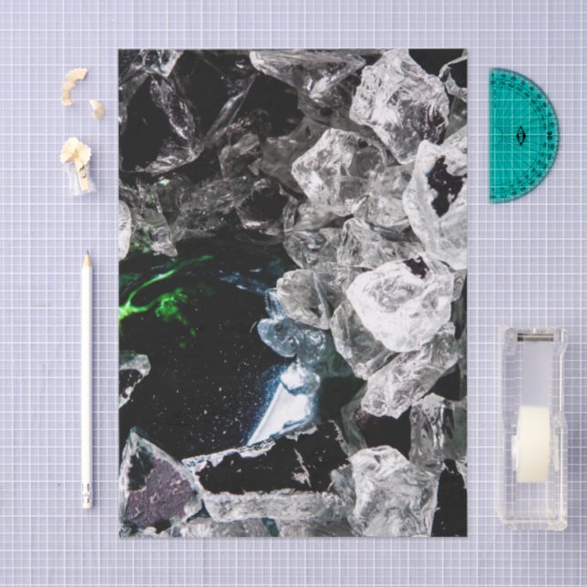 Papel De Seda White Crystals in Black outer space (Artesanía)