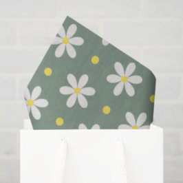 Papel De Seda White Daisies Pattern Custom Background