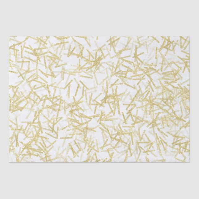 Papel De Seda White Gold Confetti Music Notes Birday (Anverso)