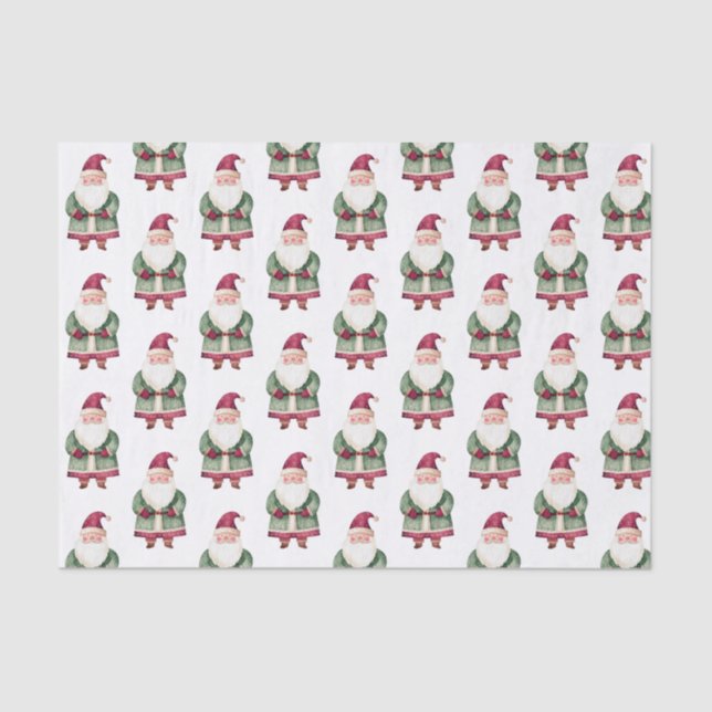Papel De Seda White Green Red Merry Christmas (Anverso)