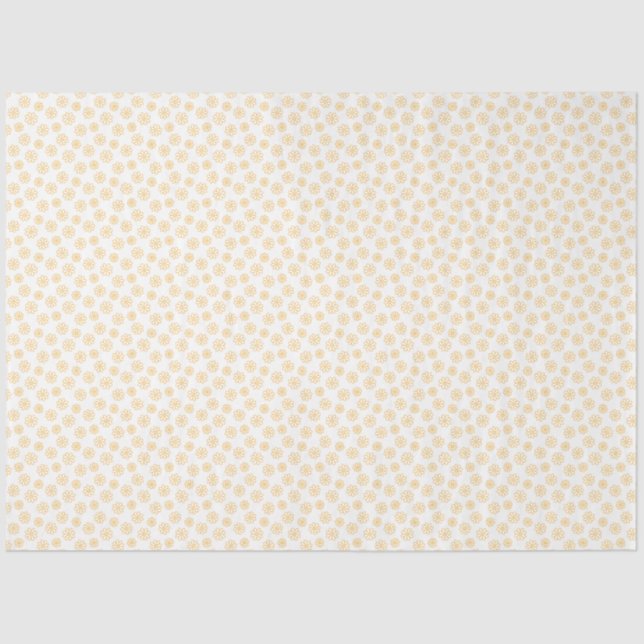 Papel De Seda White with Yellow Daisies Tissue Paper (Anverso)