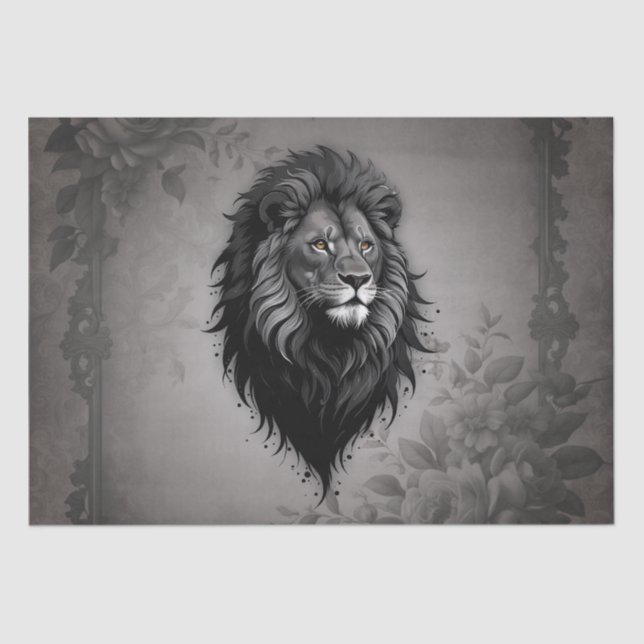 Papel De Seda Wild Grace: impresionante retrato de un león (Anverso)