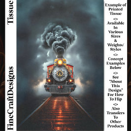 Papel De Seda Wild West Steampunk Locomotive Train CJ6 Decoupage