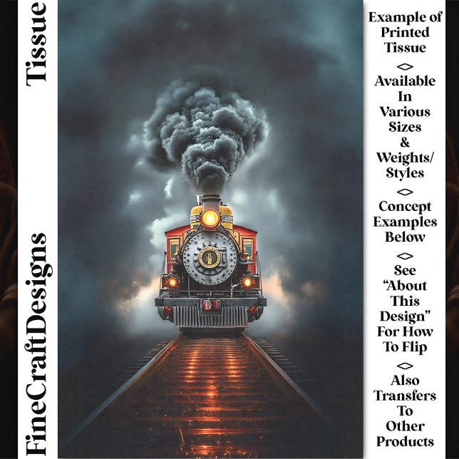 Papel De Seda Wild West Steampunk Locomotive Train CJ6 Decoupage (Subido por el creador)