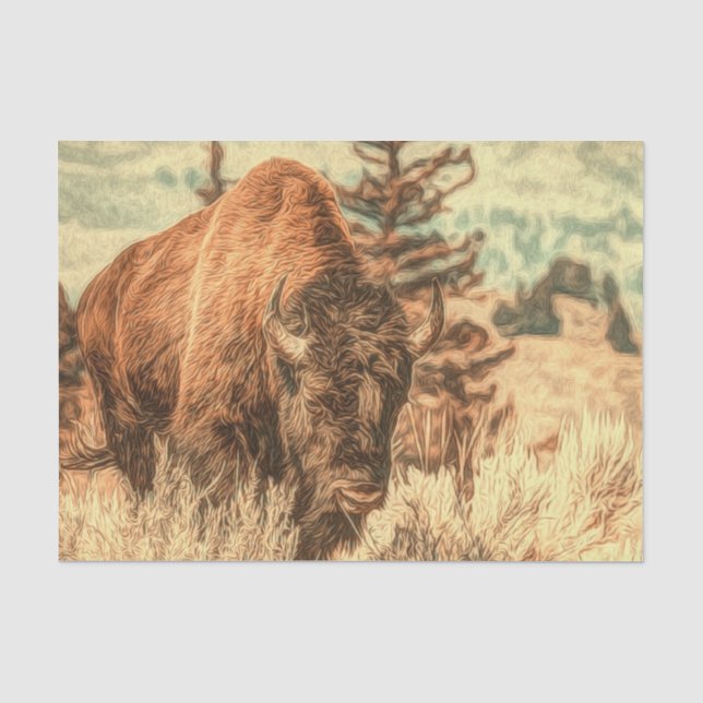 Papel De Seda Wild Woodland Bison (Anverso)