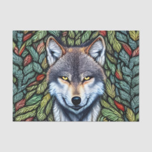 Papel De Seda Wilderness Woodland Predator Wolf