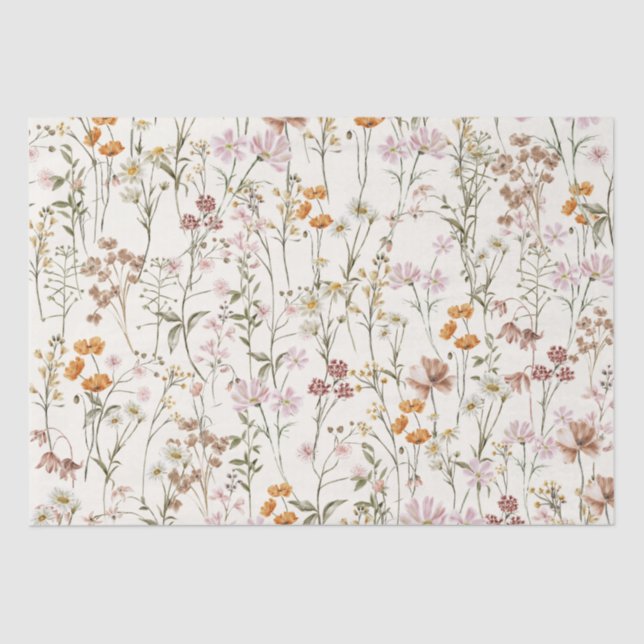 Papel De Seda Wildflower Boho Bloom Garden Boho (Anverso)