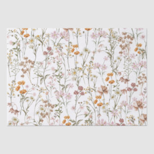 Papel De Seda Wildflower Boho Bloom Garden White