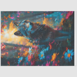 Papel De Seda Wildflower Wolf