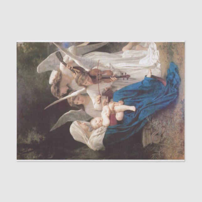 Papel De Seda William Adolphe Bouguereau| Canción de los ángeles (Anverso)