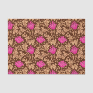 Papel De Seda William Morris Anemone, Brown y Fuchsia Pink