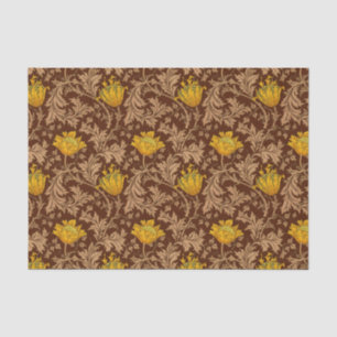 Papel De Seda William Morris Anemone, Brown y Mustard Gold