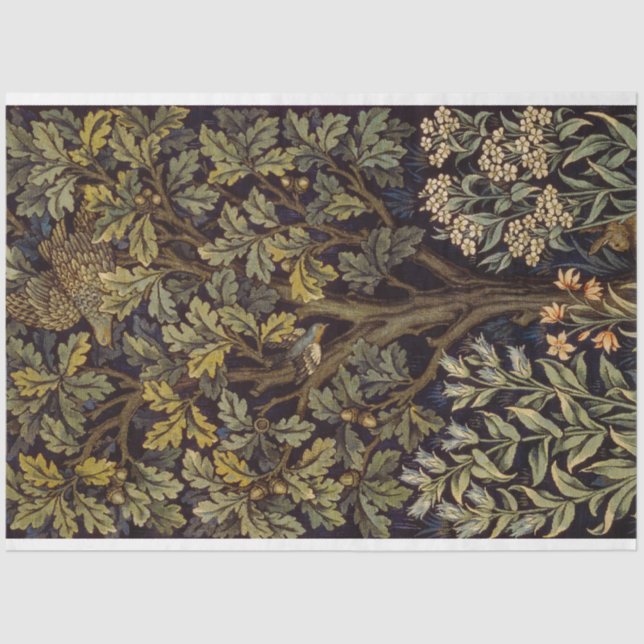 Papel De Seda William Morris - Árbol de pájaro faisán botánico (Anverso)