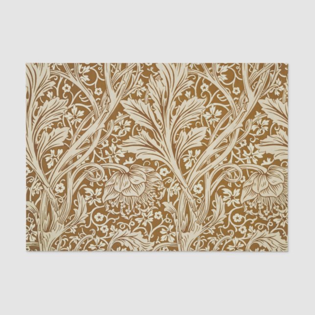 Papel De Seda William Morris Arcadia Clásico de Patrón Floral (Anverso)