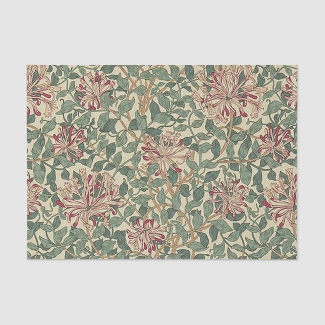 Papel De Seda William Morris - Art Nouveau Honeysuckle & Leaves (Anverso)
