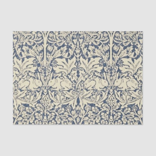 Papel De Seda William Morris, Art Nouveau, patrón, gris, natural (Anverso)