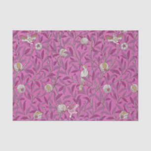 Papel De Seda William Morris, Aves y Pommegrenados - Rosa
