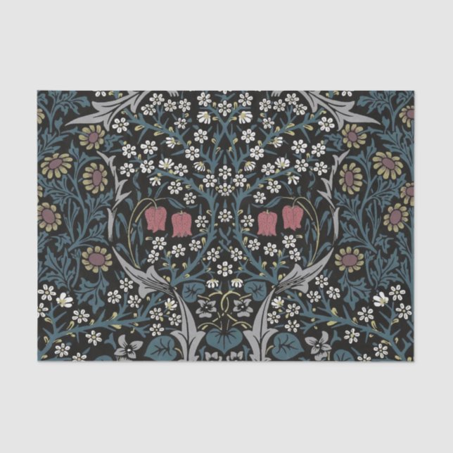 Papel De Seda William Morris Blackthorn Floral Art Nouveau (Anverso)