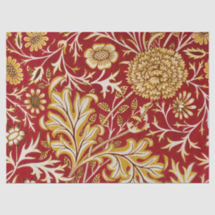 Papel De Seda William Morris Cherwell Patrón floral Rojo