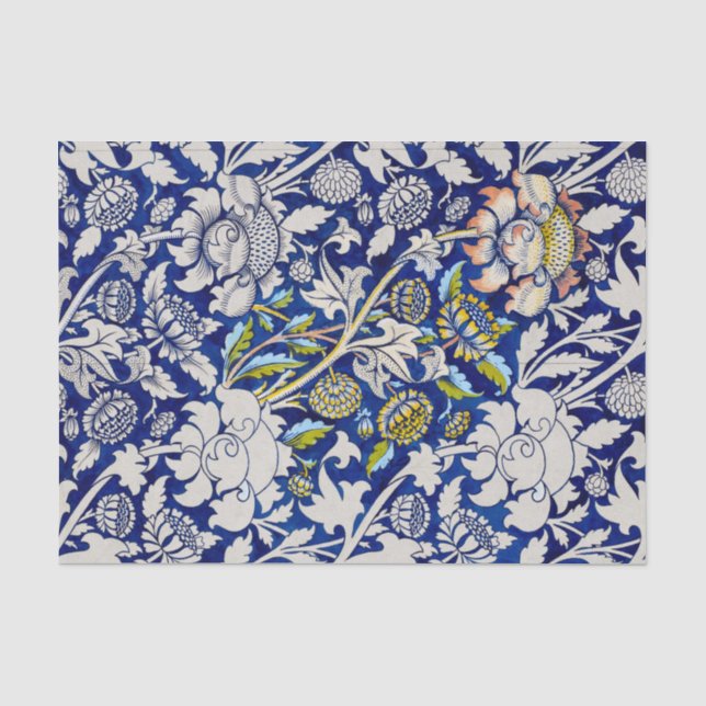 PAPEL DE SEDA: WILLIAM MORRIS : COLOR DE AGUA (Anverso)
