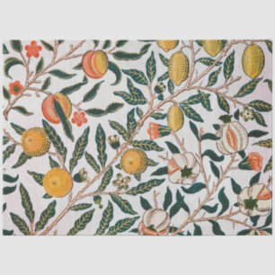 Papel De Seda William Morris Fruta Antigua Granada Blanco