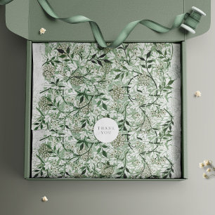 Papel De Seda William Morris Green Pattern Design Floral de époc