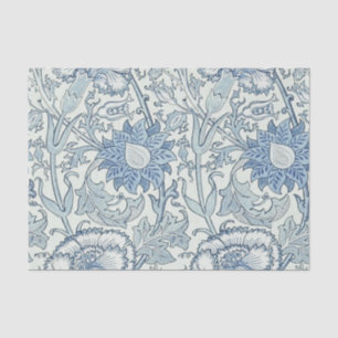 Papel De Seda William Morris Hermoso patrón floral, azul, rosa