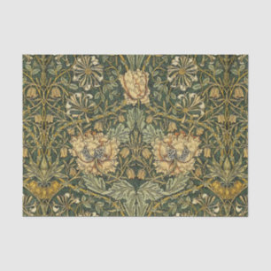 Papel De Seda William Morris Honeysuckle Amarillo Verde