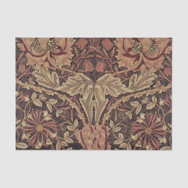Papel De Seda William Morris Honeysuckle Arte Inglés Clásico (Anverso)