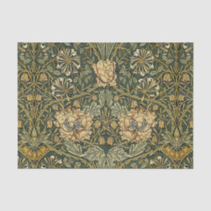 Papel De Seda William Morris Honeysuckle Green Floral