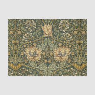 Papel De Seda William Morris Honeysuckle Green Floral