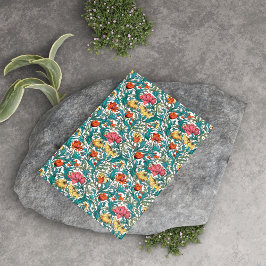 Papel De Seda William Morris inspirado en azul de cobre amarillo