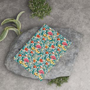 Papel De Seda William Morris inspirado en azul de cobre amarillo