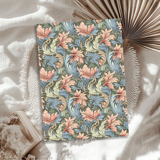Papel De Seda William Morris inspirado en el sabio azul pastel (William Morris inspired blush pastel blue sage Tissue Paper)
