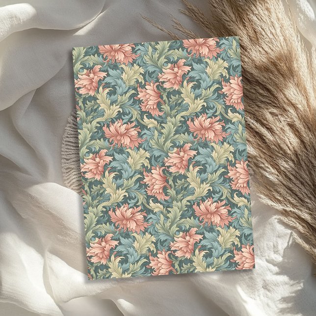 Papel De Seda William Morris inspirado en el sabio negro verde p (William Morris inspired blush sage pastel green Tissue Paper)