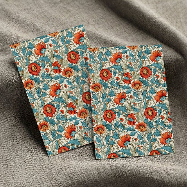 Papel De Seda William Morris inspirado en la terracota azul past (William Morris inspired terracotta pastel blue Tissue Paper)