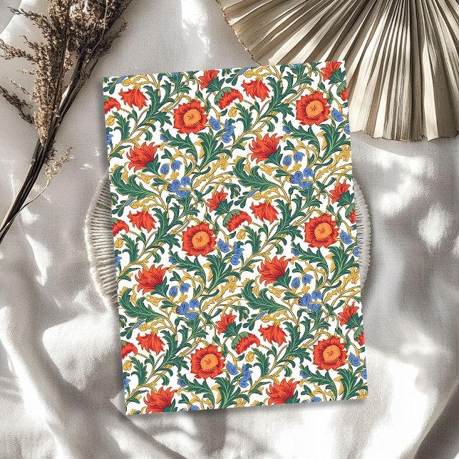 Papel De Seda William Morris inspirado en la terracota verde pas (William Morris inspired terracotta pastel green Tissue Paper)