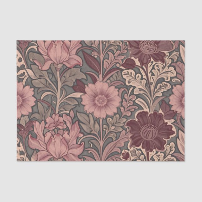 Papel De Seda William Morris Inspired Floral Pattern (Anverso)