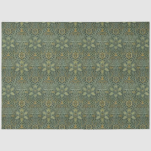 Papel De Seda William Morris Ispahan Verde Azul Floral Arte