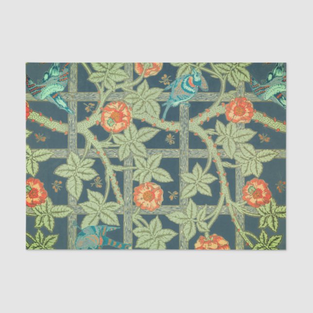 Papel De Seda William Morris LEAF Y BIRD PATTERN Tissue Paper (Anverso)