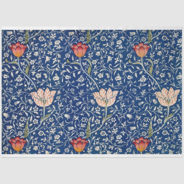 Papel De Seda William Morris Medway Blue Floral (Anverso)