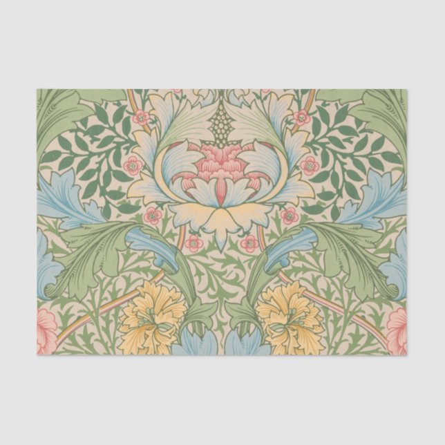 Papel De Seda William Morris Myrtle Flor Floral Botánica (Anverso)