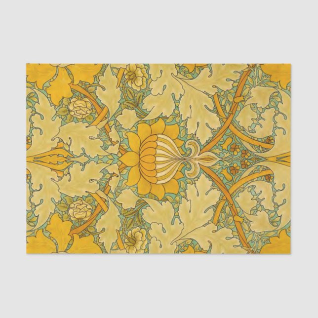 Papel De Seda William Morris, palacio Art Nouveau Gold St James (Anverso)