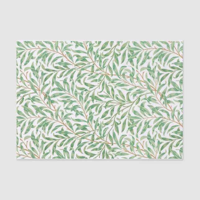 Papel De Seda William Morris Pastel Green Willow Leaf Branks (Anverso)