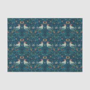 Papel De Seda William Morris - Patrón Floral de Aves Empalmado