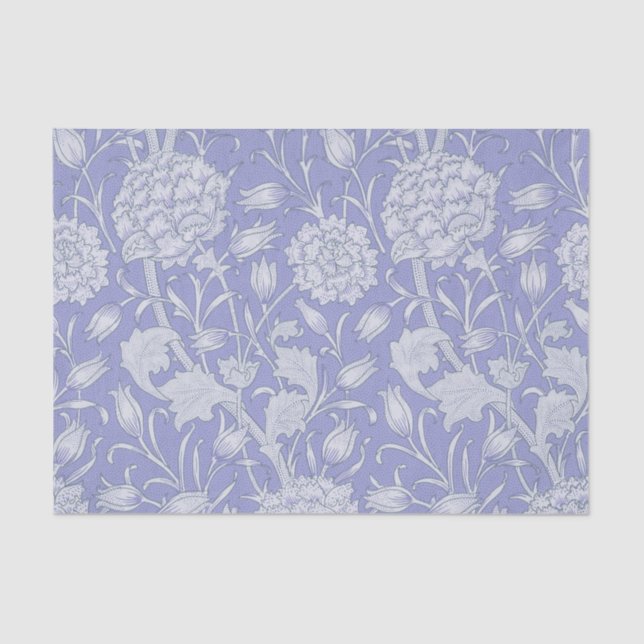 Papel De Seda William Morris - Patrón floral morado de tulipanes (Anverso)
