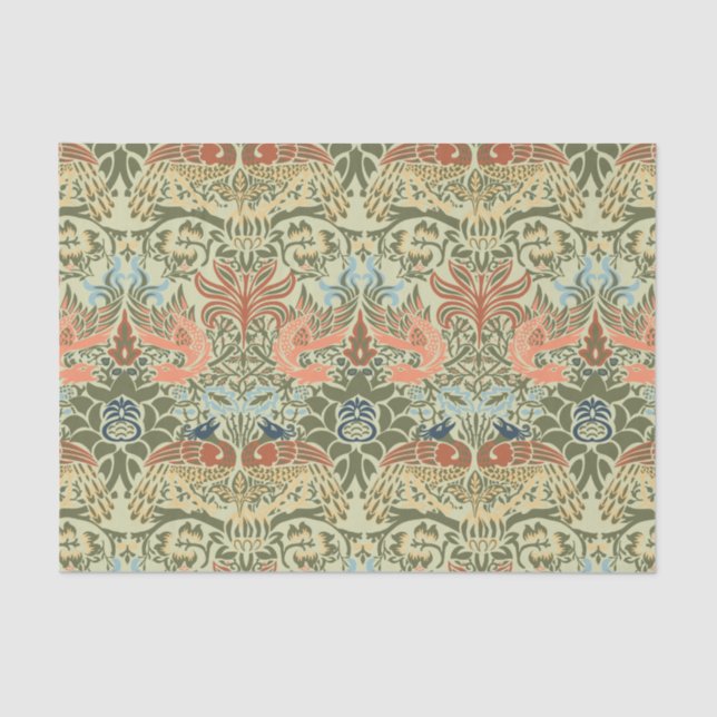 Papel De Seda William Morris Peacock y Dragon (Anverso)